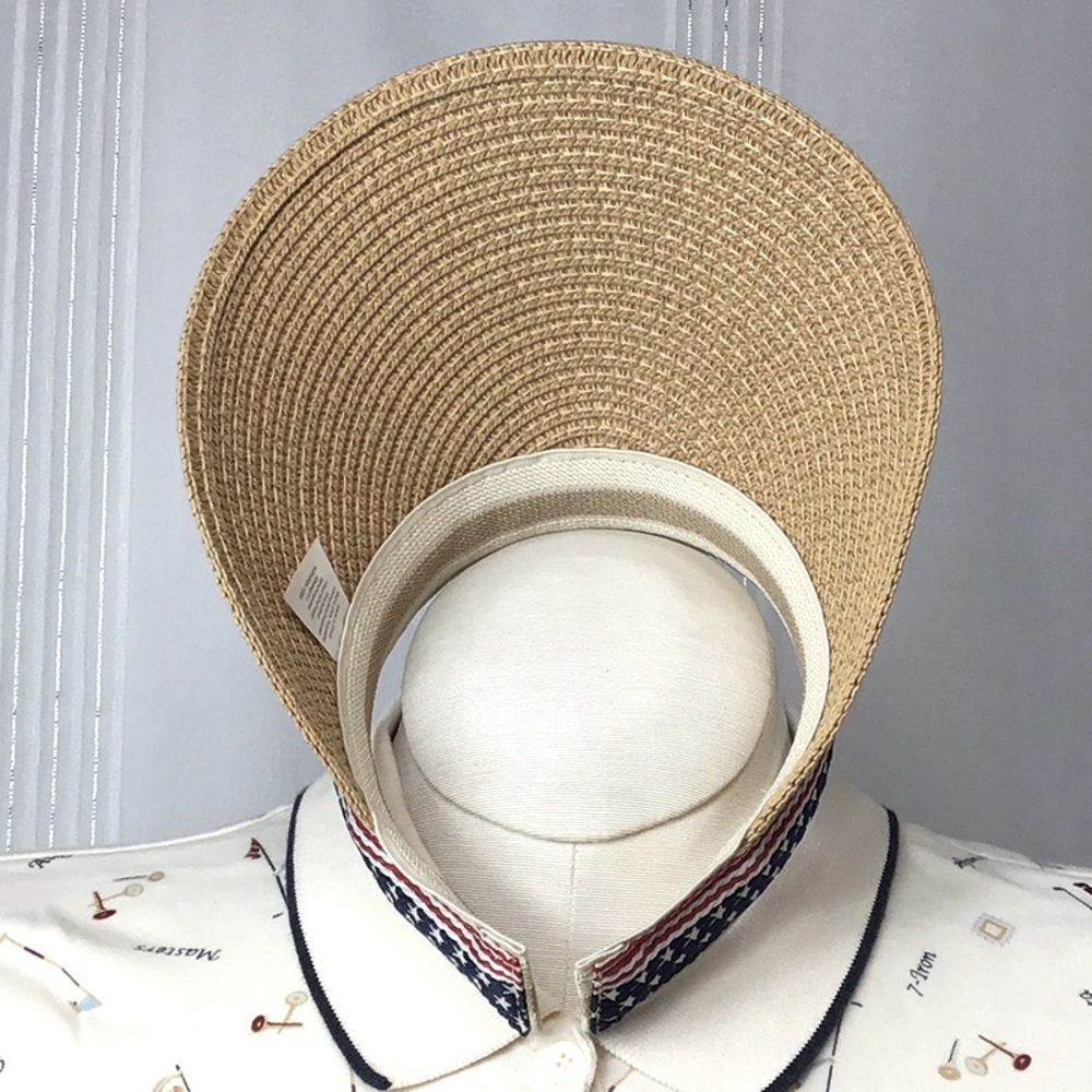 Vintage 🏹 Twig & Arrow Stars and Stripes Patterned Woven Visor Sun Hat Like New - Picture 6 of 8